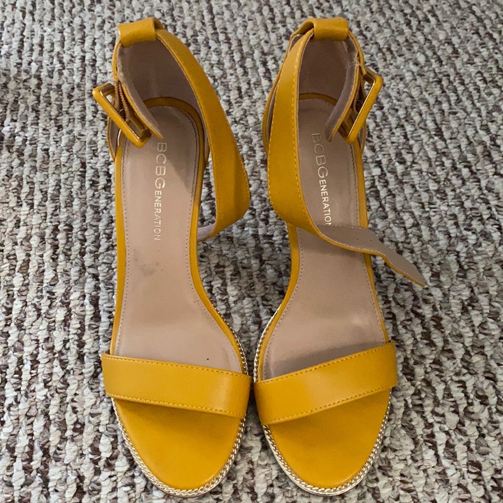 BCBG yellow heels
